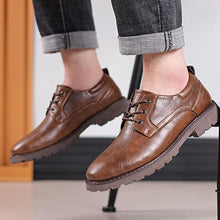 Load image into Gallery viewer, COSIDRAM Mens Oxfords Casual Dress Shoes Business Office Classic Modern Leather Shoes for Gentleman Formal Brown 9.5