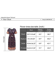 Load image into Gallery viewer, Arach&Cloz Women's Boho Tie Neck Printed Short Sleeve Floral Summer Loose Tassels Casual Midi Dress with Pockets (Floral03,XL)