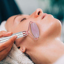 Load image into Gallery viewer, PHILIPP MURILLO 4 in 1 vibrating rose quartz roller-face roller set,jade roller for face,face massager,under eye roller,skin roller/facial roller/beauty roller T and V 24k beauty bar