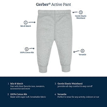 Load image into Gallery viewer, Gerber Baby Girls' 4-Pack Pants, pink/black/gray, Newborn