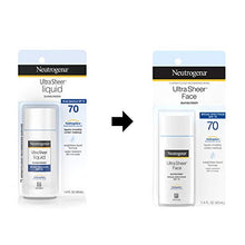 Load image into Gallery viewer, Neutrogena Ultra Sheer Liquid Daily Facial Sunscreen with Broad Spectrum SPF 70, Non-Comedogenic, Oil-Free & PABA-Free Weightless UVA/UVB Sun Protection, 1.4 fl. oz