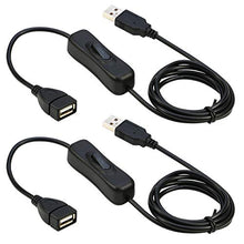 Load image into Gallery viewer, RIITOP USB Extension Cable with ON/Off Switch USB Male to Female Cable Support (Data and Power) for USB Headset, LED Strips(2-Pack)