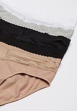 Load image into Gallery viewer, Warner's Women's Blissful Benefits No Muffin Top 3 Pack Hipster Panties, Toasted Almond/Black/Light Gray Heather, L