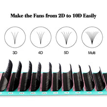 Load image into Gallery viewer, Eyelash Extension Supplies D Curl 0.07 Rapid Volume Lash Extensions Easy Fan 3D 4D 5D 6D 7D 10D Automatic Blooming Flower Lashes Self Fanning Lashes Russian Volume Individual Lashes (D-0.07,8-15mm)