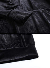 Load image into Gallery viewer, HANGJIA Men's Hoodies Hip Hop Swag Velvet Velour Long Sleeve Hooded Sweatshirt Black XL