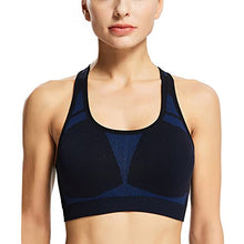 Load image into Gallery viewer, QUANTUMAX Sports Bra for Women Pack 3 - Supportive Racerback Seamless High Elastic Outdoor Workout Running Bras Yoga Daily Exercise