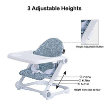 Load image into Gallery viewer, Pamo Babe Booster Seat for Dining Table, Travel Lightweight Folding 2-in-1 Feeding Seat for Baby, Adjustable Tray and Adjustable Hight (Green)