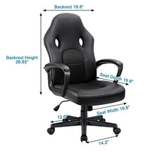 Load image into Gallery viewer, Furmax Office Desk Leather Gaming, High Back Ergonomic Adjustable Racing Task Swivel Executive Computer Chair Headrest and Lumbar Support (Black)