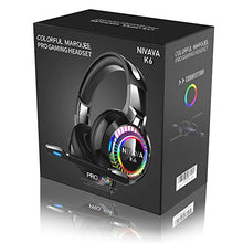 Load image into Gallery viewer, Nivava Gaming Headset for PS4, Xbox One, PC Headphones with Microphone LED Light Mic for Nintendo Switch Playstation Computer, K6(Black)