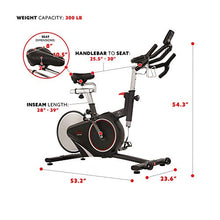 Load image into Gallery viewer, Sunny Health & Fitness Magnetic Rear Belt Drive Indoor Cycling Bike with RPM Cadence Sensor - SF-B1709, Black