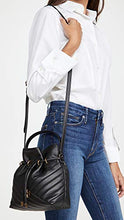 Load image into Gallery viewer, Tory Burch Women's Kira Chevron Mini Bucket Bag, Black, One Size