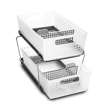 Load image into Gallery viewer, madesmart 2-Tier Organizer, Multi-Purpose Slide-Out Storage Baskets with Handles and Dividers, Frost
