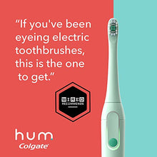 Load image into Gallery viewer, hum by Colgate Smart Battery Toothbrush Kit, Sonic Toothbrush Handle with 2 Refill Heads and Travel Case, Teal, Amazon exclusive