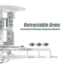 Load image into Gallery viewer, WALI Projector Ceiling Mount, Universal Low Profile Projector Mount with Retractable Arms and Multiple Adjustment Function (PM-002-W), White
