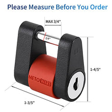 Load image into Gallery viewer, METOWARE Trailer Coupler Lock, 1/4” Dia, 3/4” Span Heavy-Duty Steel Trailer Tongue Lock for Tow Boat RV Truck Car's Coupler with Anti-Rattle Rubber Rings (1 Pack)