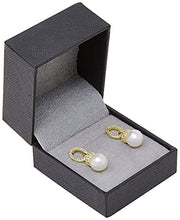 Load image into Gallery viewer, La Raffine Dangle Natural Freshwater Pearl with Zircon Circle 14K Gold Plating Earring with Stud for Women Girl Gifts Valentines/Birthday/Anniversary/Mothers Day