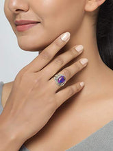 Load image into Gallery viewer, YoTreasure 10x14MM Purple Copper Turquoise Ring 925 Sterling Silver Gemstone Jewelry