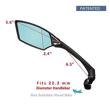 Load image into Gallery viewer, MEACHOW New Scratch Resistant Glass Lens,Handlebar Bike Mirror, Rotatable Safe Rearview Mirror, Bicycle Mirror, (Blue Left Side) ME-006LB