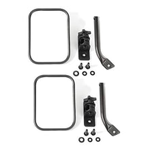Load image into Gallery viewer, Rugged Ridge 11025.22 Stubby Trail Mirror, Rectangular Pair, Textured Black; 97-18 Jeep Wrangler JK