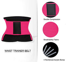 Load image into Gallery viewer, Waist Trainer Belt for Women & Man - Waist Cincher Trimmer Weight Loss Ab Belt - Slimming Body Shaper Belt (Hot Pink, Medium)