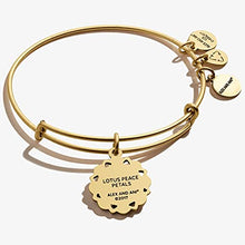 Load image into Gallery viewer, Alex and Ani Path of Symbols Expandable Bangle for Women, Lotus Peace Petals Charm, Rafaelian Gold Finish, 2 to 3.5 in