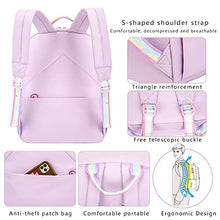 Load image into Gallery viewer, LISINUO Backpack for Girls Kids Schoolbag Children Bookbag Women Casual Daypack Suitable for 13.3-15 inch laptop(Purple)