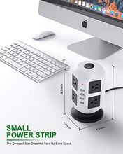 Load image into Gallery viewer, Power Strip Tower Surge Protector - 5M/16.4FT Surge Protector Power Strip with USB, Power Strip with Surge Protection with 8 AC Outlets & 4 USB Ports, Overload Protection, Short Circuit Protection.