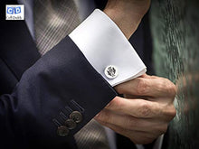 Load image into Gallery viewer, Large Cufflinks Box Storage Case | Mahogany Double Layer Cufflinks Lapel Pins Ring Holder | Double Decker Jewelry Cufflink Display Organizer with Glossy Piano Finish