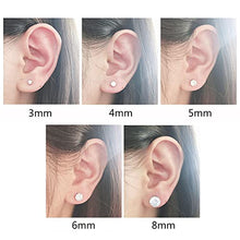 Load image into Gallery viewer, Amoina 5 Pairs 20G Hypoallergenic Stud Earrings Flatback Earrings Surgical Steel Cubic Zirconia Earrings Piercing Ear Cartilage