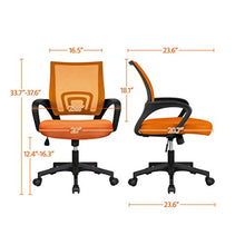 Load image into Gallery viewer, Adjustable Ergonomic MidBack Mesh Swivel Computer Office Desk Task Rolling Chair (Orange)