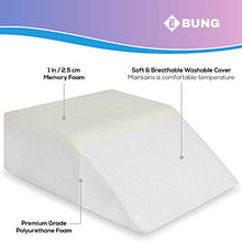 Load image into Gallery viewer, Leg Elevation Memory Foam Pillow with Removeable, Washable Cover - Elevated Pillows for Sleeping, Blood Circulation, Leg Swelling Relief and Sciatica Pain Relief - Pillow for Back Pain and Pregnancy