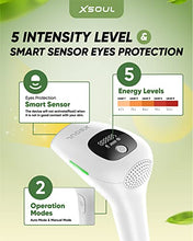 Load image into Gallery viewer, XSOUL At-Home IPL Hair Removal for Women and Men Permanent Hair Removal 500,000 Flashes Painless Hair Remover on Armpits Back Legs Arms Face Bikini Line, Corded