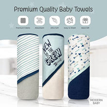 Load image into Gallery viewer, MODERN BABY 3 Pack Hooded Baby Bath Towel Set for Newborns Infants & Toddlers, Boys & Girls Baby Hooded Towels