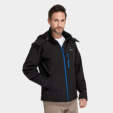 Load image into Gallery viewer, ORORO Men's Soft Shell Heated Jacket with Detachable Hood and Battery Pack (Black/Blue, S)