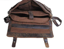 Load image into Gallery viewer, KomalC 16 Inch Retro Buffalo Hunter Leather Laptop (Fits upto 15.6 Inch Laptop) Messenger Bag Office Briefcase College Bag (Distressed Tan)