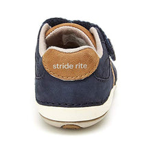 Load image into Gallery viewer, Stride Rite girls Artie Lightweight Leather Sneaker, navy, 6 W US