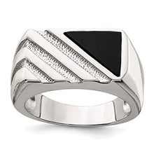Load image into Gallery viewer, 925 Sterling Silver Mens Black Onyx Band Ring Size 9.00 Man Fine Jewelry For Dad Mens Gifts For Him