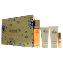 Load image into Gallery viewer, White Diamonds by Elizabeth Taylor for Women - 4 Pc Gift Set 3.3oz EDT Spray, 3.3oz Gentle Moisturizing Body Wash, 3.3oz Perfumed Body Lotion, 10ml EDT Spray