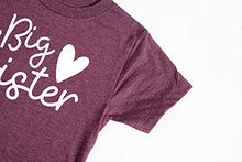 Load image into Gallery viewer, ELLA COLE COMPANY Big Sister Announcement T-Shirt for Toddler Girl- Luxury Cotton Blend Big Sister Shirt Maroon, 2T