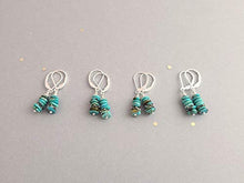 Load image into Gallery viewer, Natural Turquoise Bead Stack and Sterling Silver Earrings on leverbacks