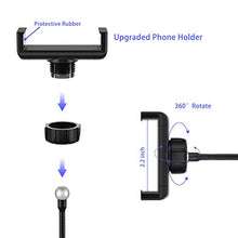 Load image into Gallery viewer, Selvim 6 inch Selfie Ring Light with Cellphone Holder Stand- Ring Light Stand for Live Stream & Makeup, 64 LED Bulbs 3 Light Modes 10-Level Brightness 360° Rotating for iPhone Android Cell Phone