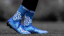 Load image into Gallery viewer, SENDA Gravity Performance Grip Socks with Non-Slip Technology, Soccer, Running, Basketball, Crew Length, Blue/White, Medium (US Men 5-8, Women 6-9)