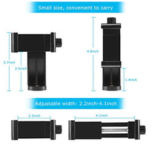 Load image into Gallery viewer, 2PCS Cell Phone Tripod Mount Adapter – Universal Smartphone Tripod Mount Holder with Adjustable Clamp, Rotatable Bracket, Compatible with iPhone, Samsung, All Phones, Selfie Stick, Camcorder, Monopod