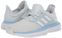 Load image into Gallery viewer, adidas Unisex-Kid's CourtJam Tennis Shoe, Blue Tint/White/Glow Blue, 3 M US Little Kid
