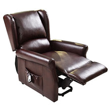 Load image into Gallery viewer, Giantex Electric Lift Chair Power Lift Reclining for Living Room Bedroom Elder People with Remote Control, Red Brown