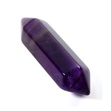 Load image into Gallery viewer, QGEM Pack of 3 Amethyst Healing Chakra Crystal Column Hexagonal Double Points Reiki Natural Gems Polished Tumbled Stones Mini Decoration Ornaments-30mm