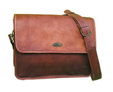 Load image into Gallery viewer, 16 Inch Brown Vintage Leather Laptop Messenger Bag for Mens Leather Computer Shoulder Briefcase Bags briefcases for Men 's and Women's