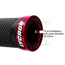 Load image into Gallery viewer, LYCAON Bike Handlebar Grips, Non-Slip-Rubber Adjustable Bicycle Handle Grip with Aluminum Lock, Bike Grips for Mountain Road Foldable Bike MTB BMX with End Caps (Red, General End Caps)