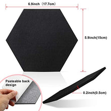 Load image into Gallery viewer, 10 Packs Pin Board Hexagon Felt Board Tiles Bulletin Board Memo Board with 20 Pieces Push Pins, Decoration for Home Office Classroom Wall (Black, 5.9 x 7 Inches/ 15 x 17.7 cm)