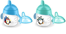 Load image into Gallery viewer, Philips AVENT My Penguin Sippy Cup 9oz, Blue and Green, 2pk, SCF753/25